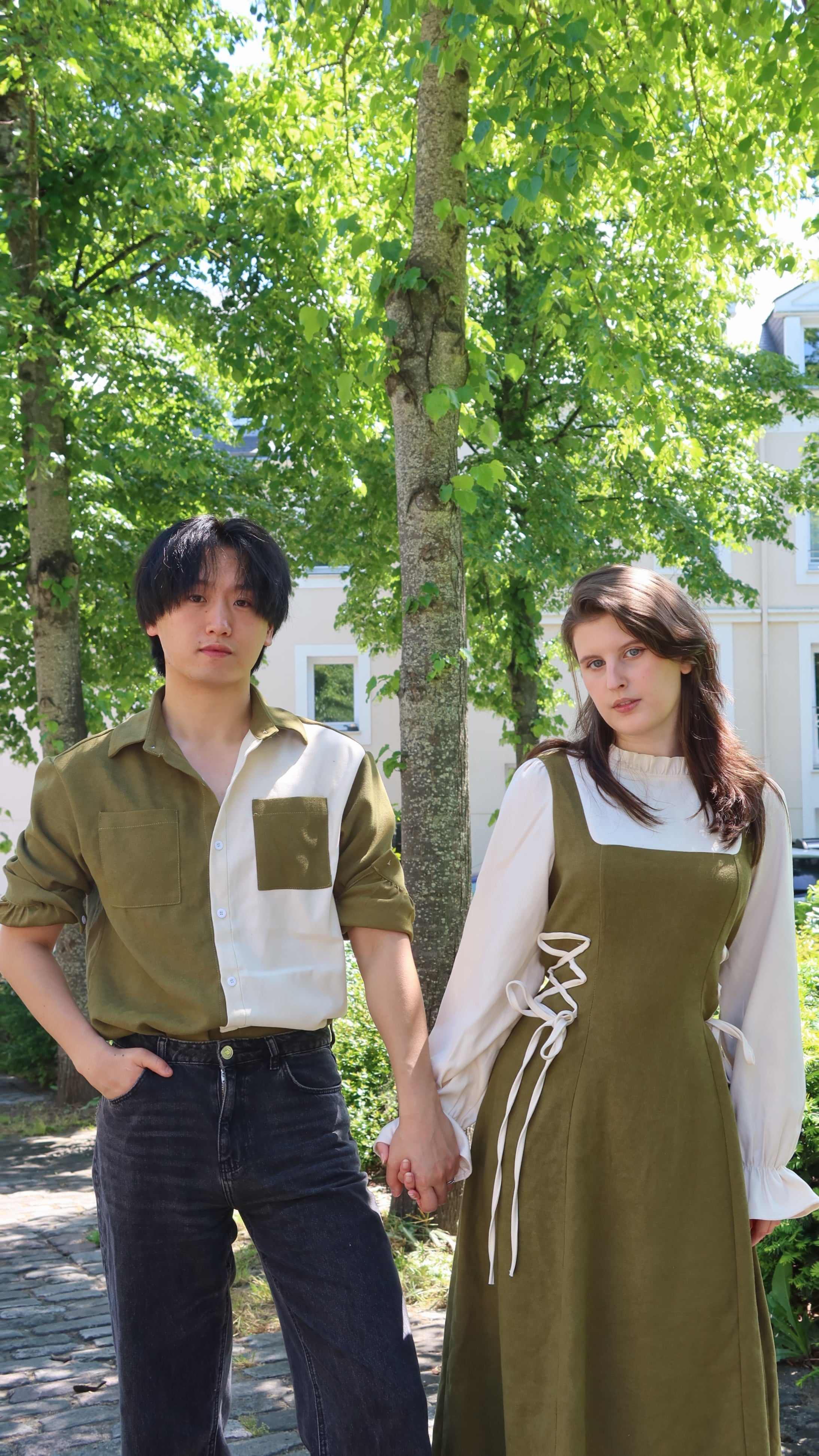 "Allure Fine" - Tenue duo patchwork verte