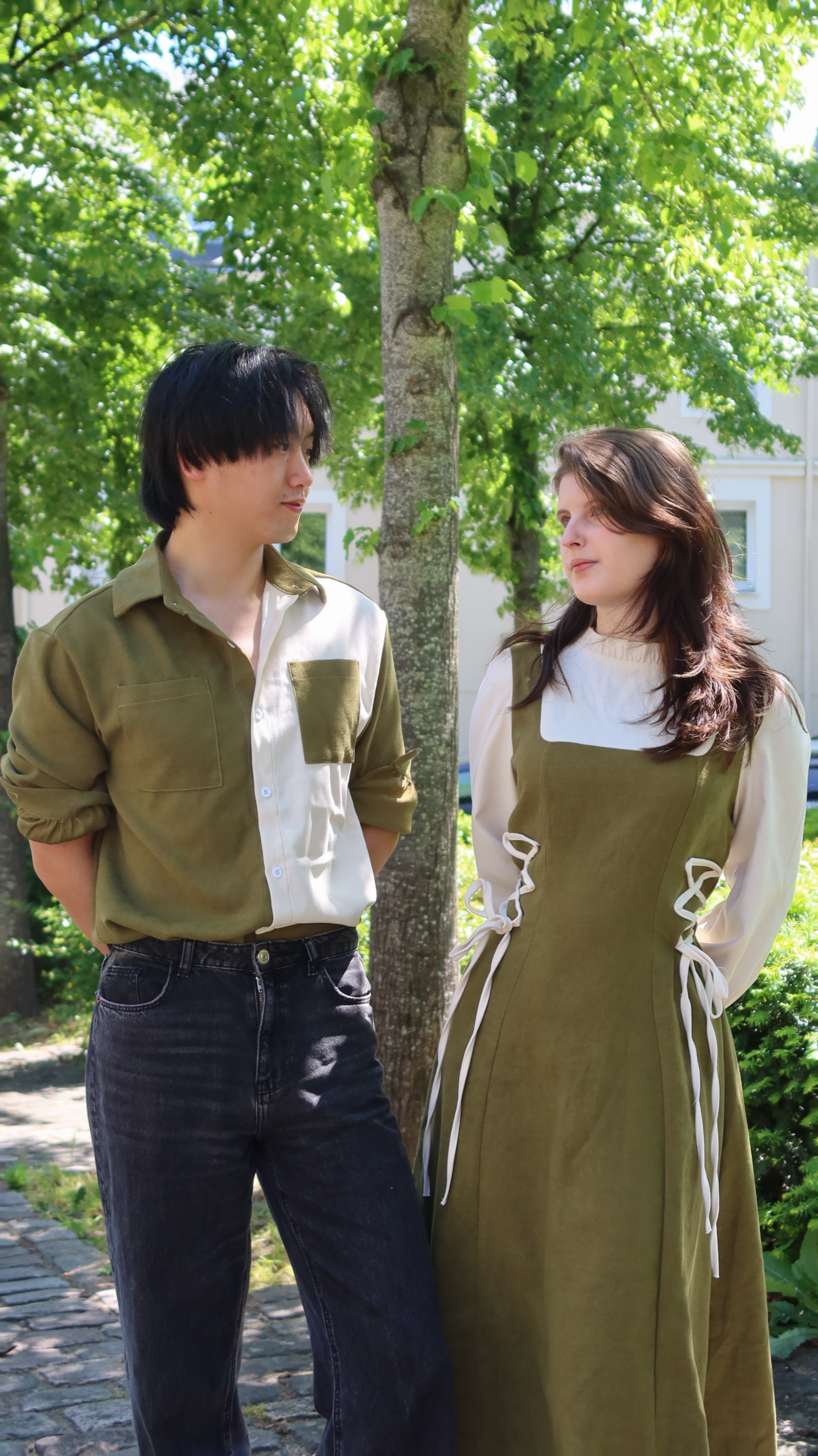 "Allure Fine" - Tenue duo patchwork verte
