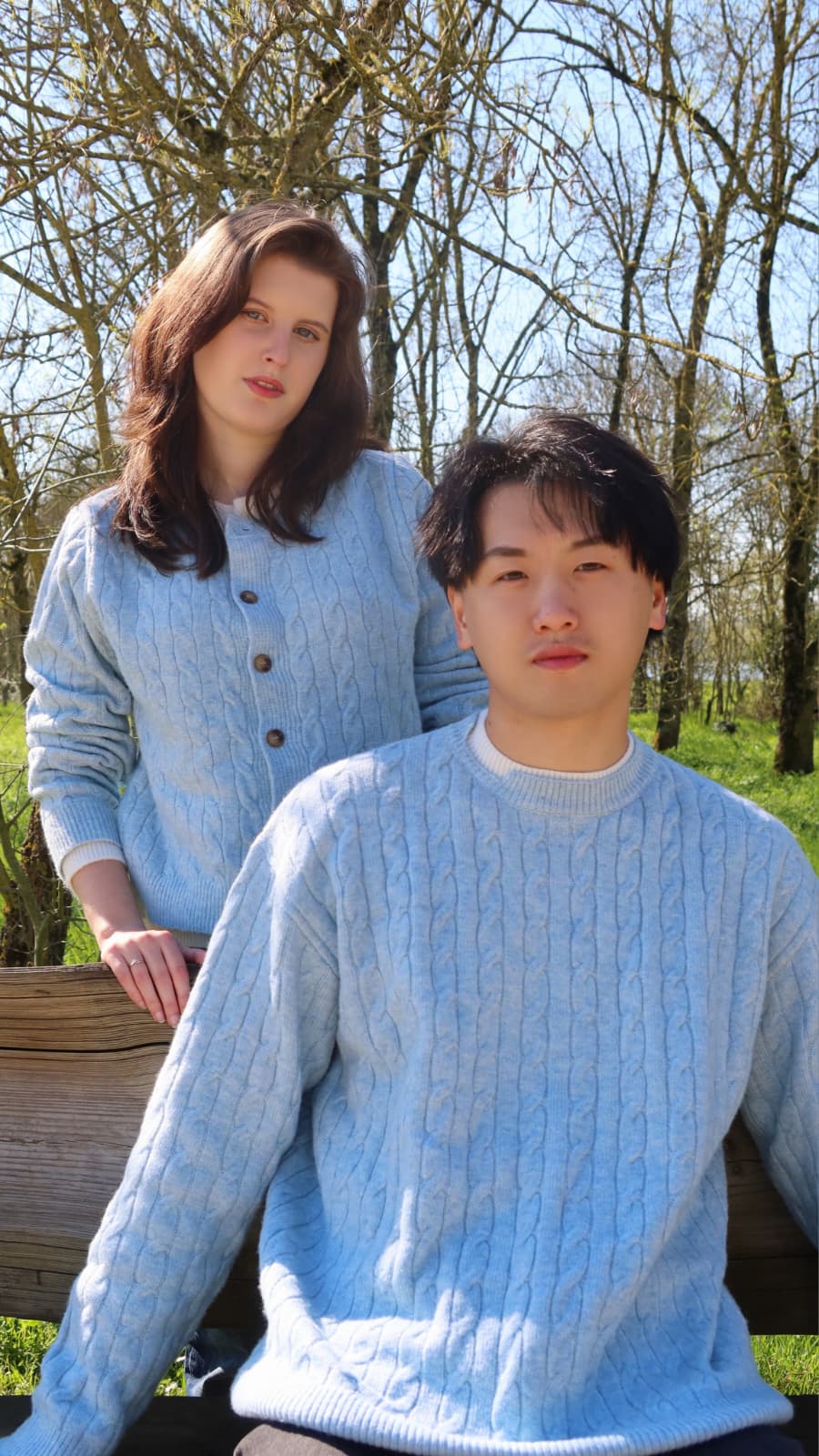 "Ciel Bleu" - Tenue couple patchwork