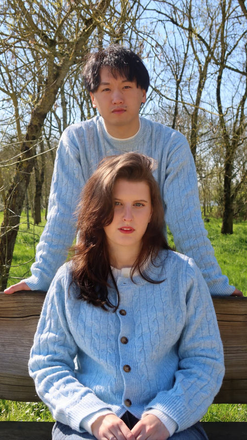 "Ciel Bleu" - Tenue couple patchwork