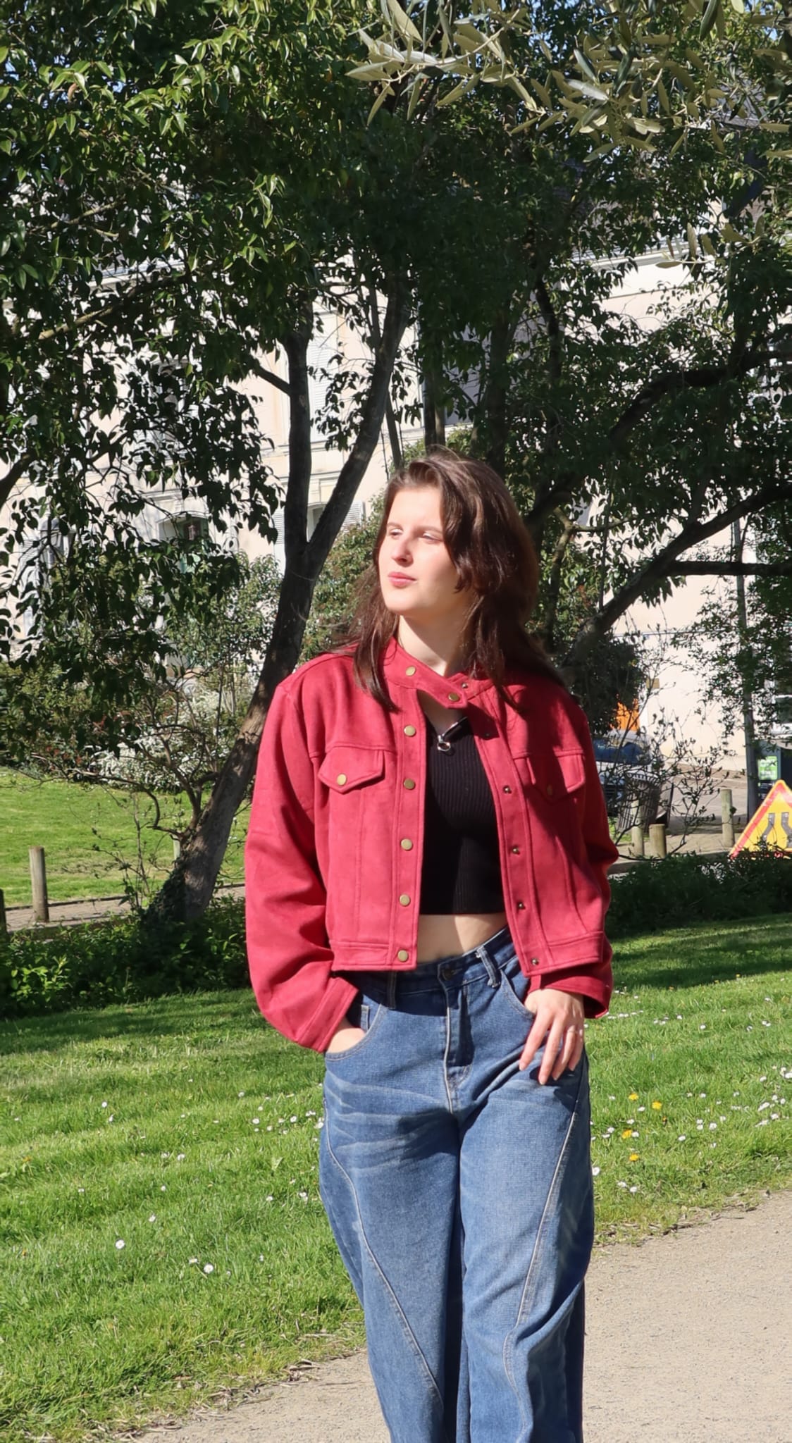 "Harmonie Bordeaux" - Veste duo rouge