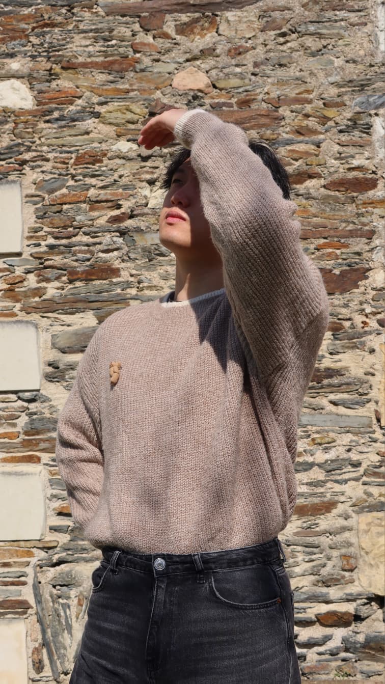 "Jour Flottant" - Tenue couple patchwork gris