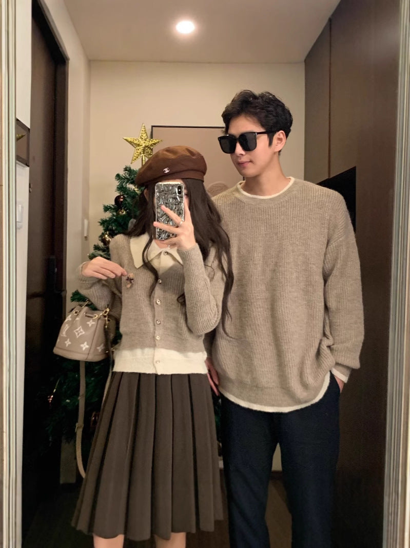 "Jour Flottant" - Tenue couple patchwork gris