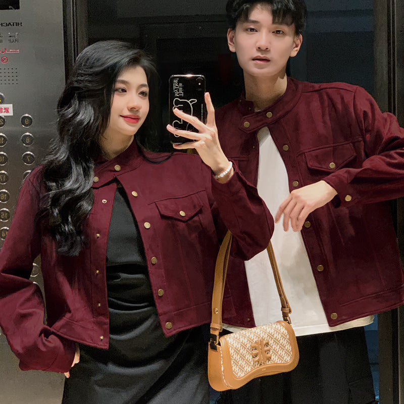"Harmonie Bordeaux" - Veste duo rouge
