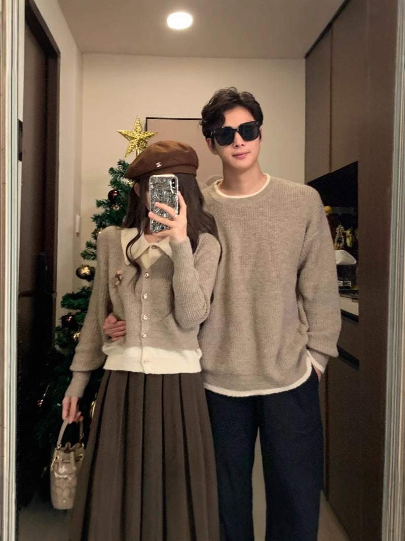 "Jour Flottant" - Tenue couple patchwork gris