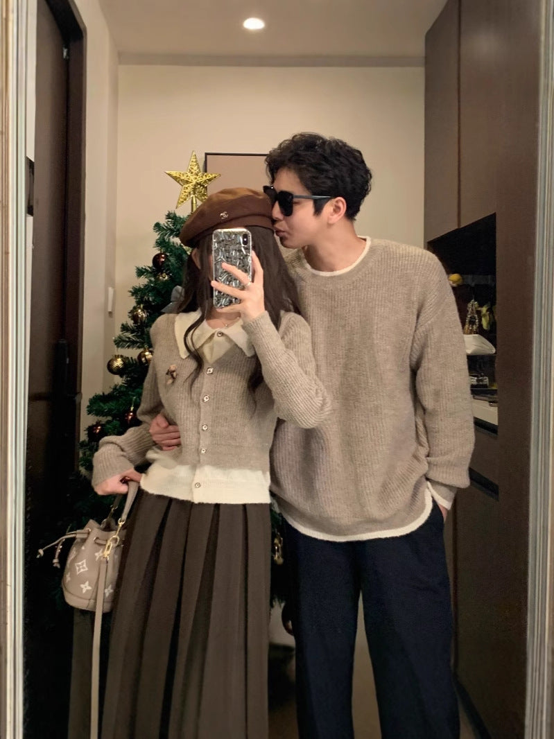 "Jour Flottant" - Tenue couple patchwork gris