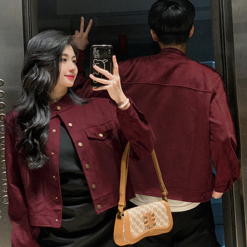 "Harmonie Bordeaux" - Veste duo rouge